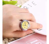 TOPINCN Bellissimo Orologio con Anello Dell'amore, Elegante Orologio con Anello Analogico Al Quarzo per Donna Uomo, Acciaio Inossidabile Resistente All'usura, Occasioni Quotidiane e Festive (YELLOW)