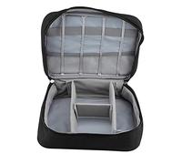 TOPINCN Borsa Portaoggetti Nera Funzionale con Molte Griglie e Angoli Arrotondati per Cavo USB Power Bank Organizer per Cuffie, Poliestere + Nylon, 6,87 Once (BLACK)