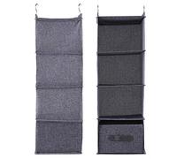 TOPINCN Borsa Portaoggetti per Armadio Sospeso Porta Abiti Traspirante con 4 Ripiani per Armadio Camera da Letto Pannello in Plastica Beige (Mobile quattro strati grigio con cassetti)
