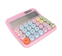 TOPINCN Calcolatrice Colorata a 12 Cifre, Contatore Elettronico, Calcolatrici Desktop, Calcolatori a Chiave Rotonda con Tastiera Meccanica di Visualizzazione LCD per L'uso Domestico (Roseo)