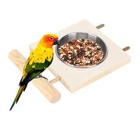 TOPINCN Ciotola per Alimentazione in Legno con Alimentazione per Alimenti per Alimenti in Acciaio Inossidabile Resistente Al per Prestazioni stabili. (singolo slot)