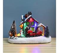 TOPINCN Collezione Scene Village House Figure con Luce a LED per Straordinarie Decorazioni per le Vacanze, Ideale per Corpi Spaziali o Uffici, Costruzione in Resina
