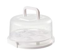 TOPINCN Copertura Porta Torta, Porta Cupcake Portatile con Coperchio e Manico (Bianco)