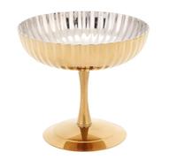 TOPINCN Coppa per Gelato Vintage in Acciaio Inossidabile, Tazza per Insalata con Piede Domestico Mini Ciotola Riutilizzabile in Argento per Budino di Frutta per Insalata di Natale