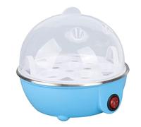 TOPINCN Cuociuova Elettrico, 7 Uova, Blu, Acciaio Inossidabile, Spegnimento Automatico, 350W, 15x15.8x15 cm, Piastra Riscaldante, Misurino, Manuale Utente
