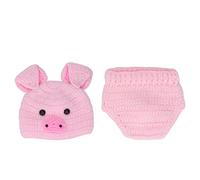 TOPINCN Cute Animal Baby Photography Costumes, Baby Photo Studio Shoot Clothes Baby Girl Costume Hat, Newborn Photography Props(Rosa)
