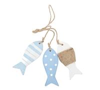 TOPINCN Decorazioni per Pesci in Legno Decorazioni per Pesci in Legno da Appendere Decorazioni per Pesci per Pareti Stile Marino Spot Ripple Driftwood Decor Wall Art Ornament