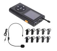 TOPINCN di Guida Turistica Wireless, 1 Trasmettitore e 10 Ricevitori con Riduzione Digitale del Rumore, Ideale per Visite Aziendali, Escursioni, Viaggi e Visite Ai musei. (Spina europea)