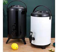 TOPINCN Dispenser per Bevande Coibentato, Secchio per Dispenser per Bevande Resistente in Acciaio Inossidabile, Contenitore per Calde e Fredde per Feste, 8 Litri (#1)