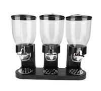 TOPINCN Dispenser per Cereali Triplo, Salvaspazio, Organizer da, Conservazione, Dispensazione, Riso, Caramelle, Noci, Cibo per Cani, Muesli (BLACK)