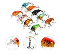 TOPINCN Esche da Pesca Crankbait da 9 Pezzi con Occhi 3D Set di Esche Colorate per Pescatori Che Pescano in Acqua Dolce e Salata 4,5 Cm/4 G