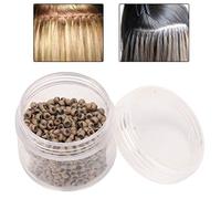 TOPINCN Extension Perline Per Capelli Di Alta Qualità Anelli Strumento Per Capelli Per Diversi Di 1000 Pezzi 3x2mm Beige/Marrone Chiaro (marrone chiaro)