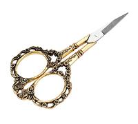 TOPINCN Forbici da Ricamo Vintage, Piccoli Tagli a Cucitura Taglienti, Forbici Artigianali in Acciaio Inossidabile Decorativo con Motivo a Fiore per Taglio del Tessuto Filo Fai (GOLD)