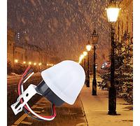 TOPINCN Fotocellula Interruttore, Compatibile LED, Accensione Spegnimento | Controlla lampade a incandescenza e a risparmio energetico, compatibile con carichi resistivi, funzione di ritardo