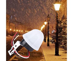 TOPINCN Fotocellula Interruttore, Compatibile LED, Accensione Spegnimento | Controlla lampade a incandescenza e a risparmio energetico, compatibile con carichi resistivi, funzione di ritardo