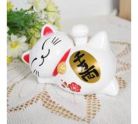 TOPINCN Gatto Fortunato Alimentato a Solare Che Agita il Braccio Fortune Gatto Pigro Posizione Pigra Fatta di Divertente Adorabile con (Dieci milioni di tael)