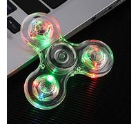 TOPINCN Giocattolo di Rotazione del Coperchio di Plastica con 18 a Led Luce, Giocattolo di Rotazione per Bambini per i Bambini per Alleviare il Vincolo, Bianco