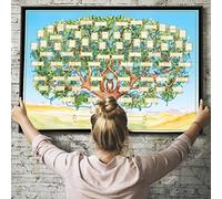 TOPINCN Grafico dell'albero Genealogico, Diagramma degli Antenati su Tela, Grafico Genealogico Compilabile di 6 Generazioni per Riunioni di Famiglia e Decorazioni per la Casa (A)