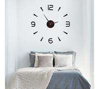 TOPINCN Grande Orologio da Parete Odore di Grandi Dimensioni Orologio da Parete Grande Orologio da Parete Fai da Te Acrilico Silenzioso Moderno Frameless Nero 40 Cm per Decorazioni per