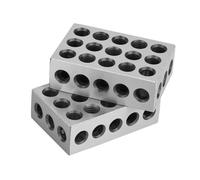 TOPINCN Hexaëder 23 Fori di Nitidezza Netta, Blocco in Acciaio Indurito per Configurazione e Ispezione, 2 Pezzi 25x50x75 Mm per Accessori