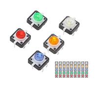 TOPINCN Interruttore a Pulsante Cappucci Luminosi a LED Resistenti All'usura Mini Interruttore Tattile da 50 Pezzi per Apparecchi Elettrici