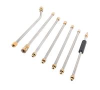 TOPINCN Kit Bacchetta Dritta per Idropulitrice in Acciaio Inossidabile con 5 Punte Ugelli e 6 Bacchette Prolunga Fino a 4000 PSI 140 ° F per la Pulizia del Telaio dell'auto, dei Finestrini del