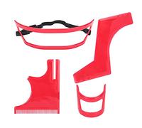 TOPINCN Kit di Strumento di Forma della Barba Modello di Stile di Plastica Set Durevole Uso Facile per la Scollatura degli Uomini Guida Alla Scollatura, per Acconciatura Senza Sforzo, Rosso