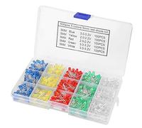 TOPINCN Kit LED da 5 Mm per Kit LED da 500 Pezzi Rosso Giallo Blu Verde Bianco per Appassionati di Elettronica Materiale della Scheda di Base in Rame