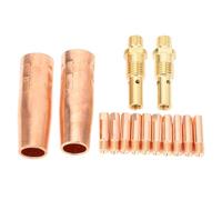 TOPINCN Kit Punta Ugello Gas 14 Pezzi Set Versatile per Saldatura MIG Ottone e Rame Alta Resistenza Al Calore Include Elettrodi da 0,035" e Ugelli da 1/2"