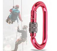 TOPINCN Lucchetto Tipo O da Arrampicata Moschettone Rosso in Alluminio Resistente da 25 KN per Esplorazioni All'aperto e Arrampicata su Roccia