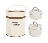 TOPINCN Lunch Box Coibentato, Contenitore per Alimenti Portatile in Acciaio Inossidabile con Borsa (2 pezzi)