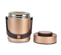 TOPINCN Lunch Box Coibentato in Acciaio Inossidabile 304 Contenitore per Alimenti a Doppia Parete a Doppia Parete a Tenuta Stagna da 1500 Ml con Griglia Alimentare Indipendente per (GOLD)
