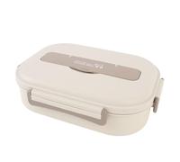 TOPINCN Lunch Box in Acciaio Inossidabile 316, Custodia da 1500 Ml, Contenitore Portatile per Alimenti, Barattolo per Alimenti Multi Scomparto con Ciotola per Zuppa, Cucchiaio e Borsa (Beige)