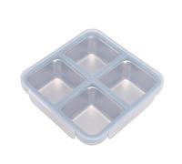 TOPINCN Lunch Box in Acciaio Inossidabile 4 Scomparti Contenitore per il Pranzo Riutilizzabile Lavastoviglie Congelatore Adatto Al Microonde con Coperchio a Prova di Perdite per Ufficio (BLUE)