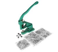 TOPINCN Macchina per occhielli a pressione manuale con 3 fustelle e 1500 occhielli argentati, kit di strumenti per occhielli, supporto libero, per cinture, bandiere, abbigliamento, borse, tende, tende