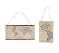 TOPINCN Mappa del Mondo in Miniatura in Scala 1/12, 2 Pezzi Mini Grafico a Muro per Casa delle Bambole Mappa del Mondo Antico per Mini Casa Soggiorno, Immagini Murali Accessori per la