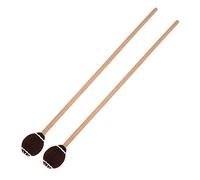 TOPINCN Martello in Acero Marimba in Morbida Lana Accessori per Percussioni Accessori per Suonare con Impugnatura Lunga per Strumenti di Diverse Dimensioni 2 Pezzi (palo di legno marrone)