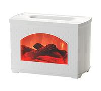 TOPINCN Mini Diffusore d'Aria Portatile da 270 Ml, Umidificatore a Nebbia Design del Camino Simulato Umidificatore Dell'aroma Spegnere la Protezione Diffusore Antincendio (Bianco)