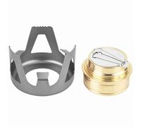 TOPINCN Mini Stufa Al Bruciatore Alcolico Portatile per il Campeggio Esterno Esterno, Maniglia Pieghevole, Supporto Leggero, Materiale in Lega di Rame (GREY)