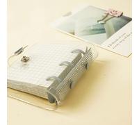 TOPINCN Mini Taccuino Trasparente a Fogli Mobili a 3 Anelli, Versatile e Comodo per Creare Appunti Personalizzati, PVC di Alta qualità e Acciaio Inossidabile, Ideale per i Viaggi, 18,5 Cm X 10 Cm
