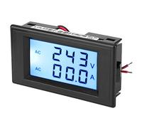 TOPINCN Misuratore di Tensione e Corrente a Doppio Display con Trasformatore di Precisione per AC80-300V 0-50A/0-100A, LCD Retroilluminato Blu per Uso Domestico, (BLACK)