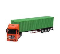 TOPINCN Modello di Camion Portacontainer in Scala 1:50 Rimorchio per Trattore Staccabile a Lungo Raggio Ad Alta Simulazione per Bambini di età Superiore a 8 Anni ABS in Lega (GREEN)