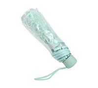 TOPINCN Ombrello Pieghevole Ombrello Stampa Trasparente con Fiori di Ciliegio per Portaombrelli Princess 1Pc (Verde Chiaro)