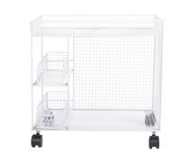 TOPINCN Organizzatore del Cesto, Porta di Conservazione Mobile, Supporto per Archiviazione Dispensa, Carrello da in Ghisa in Ferro con Ruote a Blocchi Rotanti a 360 ° per Piatti a Vaso (WHITE)