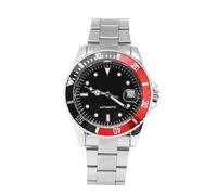 TOPINCN Orologio Meccanico Automatico da Uomo con Cinturino in Acciaio Inossidabile Vincitore 3 Colori per Padre Figlio, Nessuna Batteria Necessaria (Faccia nera con semicerchio rosso (W042602))