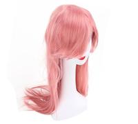 TOPINCN Parrucca Lunga Diritta Rosata Fumo Misura Regolabile per Cosplay e Uso Quotidiano Parrucca Anime Resistente Alle Alte Temperature con Frangia Obliqua