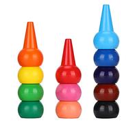 TOPINCN Pastelli da Dito in Paraffina per Bambini Bastoncini Impilabili con Impugnatura 3D e Facile da Usare per Costruire Relazioni Genitore-figlio, Set da 12 Colori