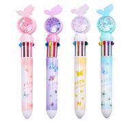 TOPINCN Penne a Sfera Multicolori 10 in 1 a Forma di Farfalla per Scrivere Divertenti Materiale Scolastico per Ufficio (17 centimetri)