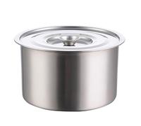 TOPINCN Pentola per Zuppa in Acciaio Inossidabile Non Stick, Pentola di Stufato con Coperchio, Vaso di Brasatura di Piccola, Contenitore Condimenti di Condimento, Utensile da Multiuso (L)