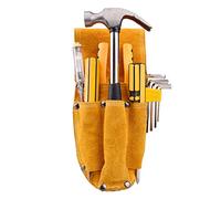 TOPINCN per Attrezzi Ispessito, Borsa per Attrezzi in Pelle Bovina Resistente per Elettricisti e Meccanici, Giallo, 1 unità, Dimensioni 11,5 X 26 Cm